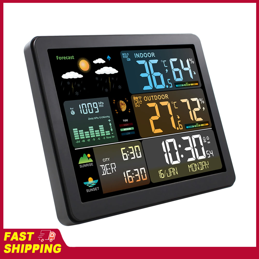 Weather Station Indoor - Horloge météo multifonctionnelle à grand écran