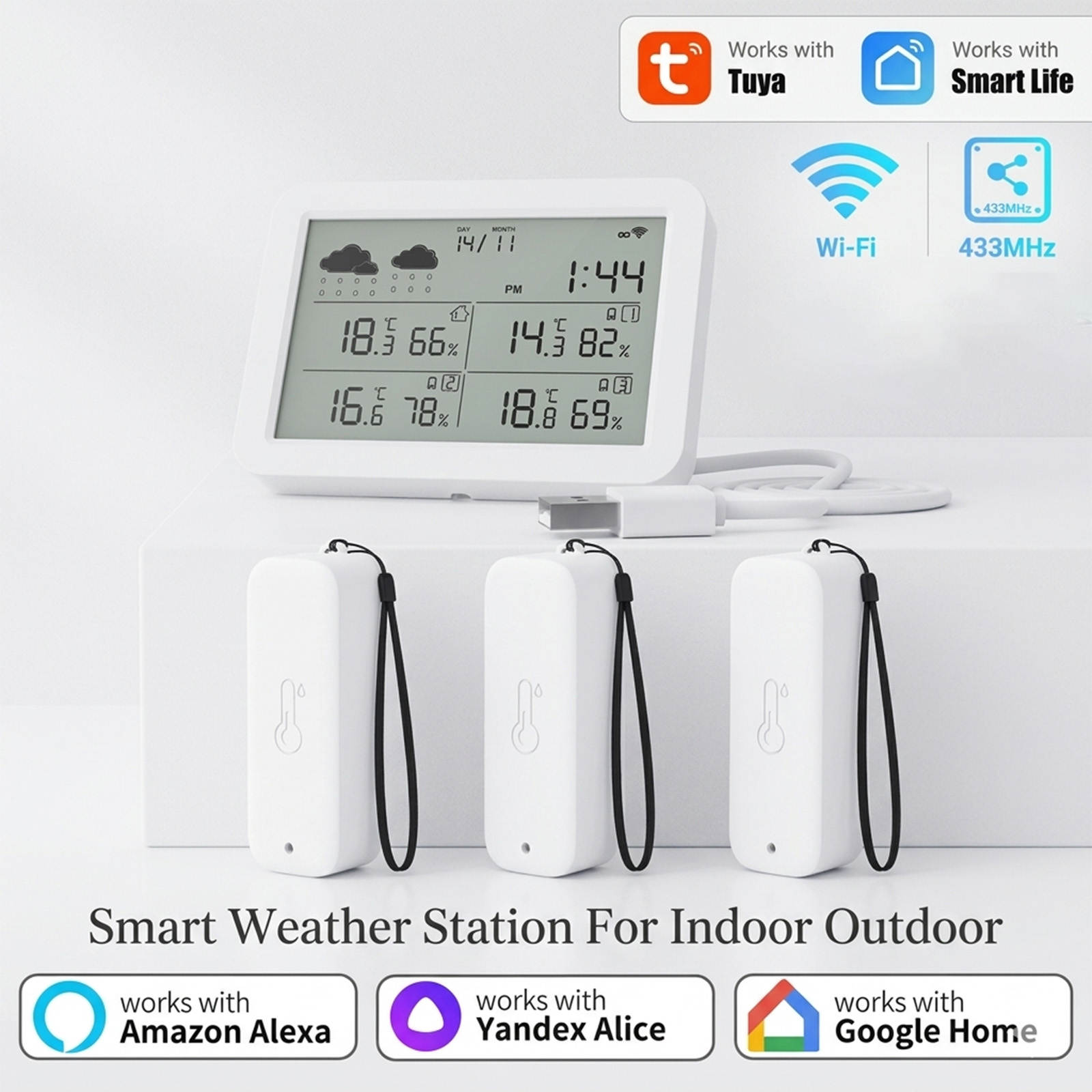 Station météo Tuya WiFi+RF433, - Weather Station Indoor avis et prix